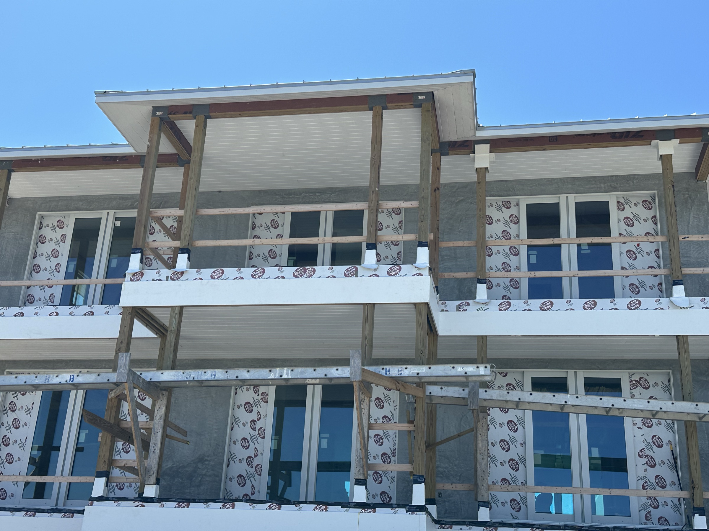 Three story residential exterior.